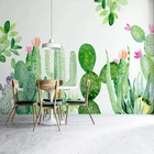 Пользовательские фото обои современные 3D Ручная роспись кактус тропический завод росписи гостиной спальни самоклеющиеся водонепроницаемые наклейки