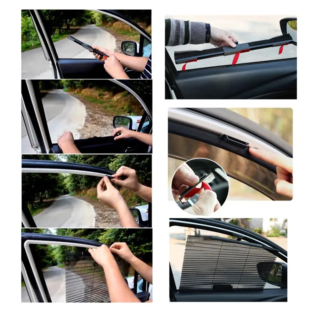 

Car Curtain Retractable Breathable Automobile Car Sunshade Interior Side Window Blinds Sunshade Cover Windshield Accessories