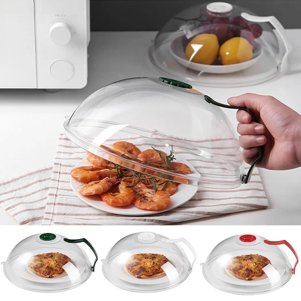 

Microwave Oven Special Anti-Splash Oil Fresh-Keeping Cover Ordinary Paragraph Transparent Heating Cover With Handle For Kitchen