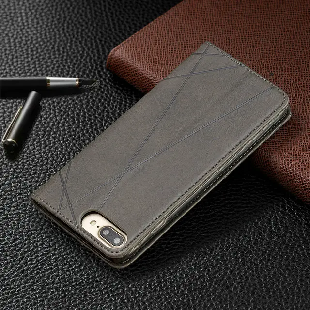 Роскошный деловой флип-чехол для iPhone 7Plus iPhone 6s Plus чехол из искусственной кожи кошелек для iPhone 8 7 6 6s чехол iPhone6 6 s 6+ 7+ 8
