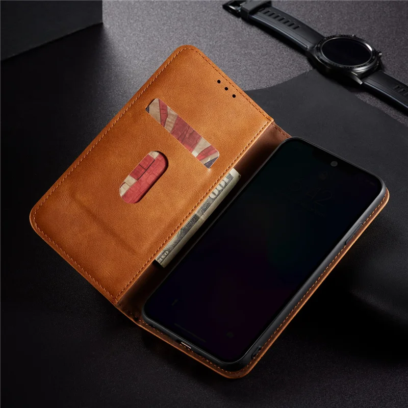 Кожаный чехол бумажник с откидной крышкой для POCOPhone POCO X2 телефона в стиле ретро