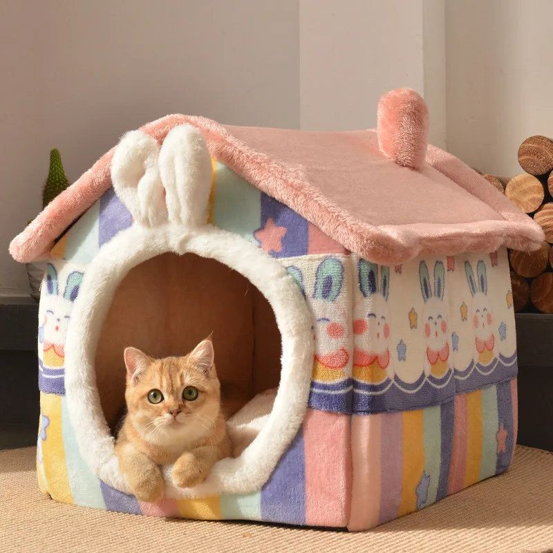 

Removable Dog House Puppy Kennel Pet Luxury Villa Cat Tent Nest Enclosed Teddy Chihuahua Cave Small Dogs Basket Dog Supplies