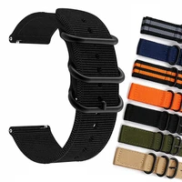 luxury causal 20mm 22mm military army nylon fabric watch band strap stainless steel buckle wrist watchband