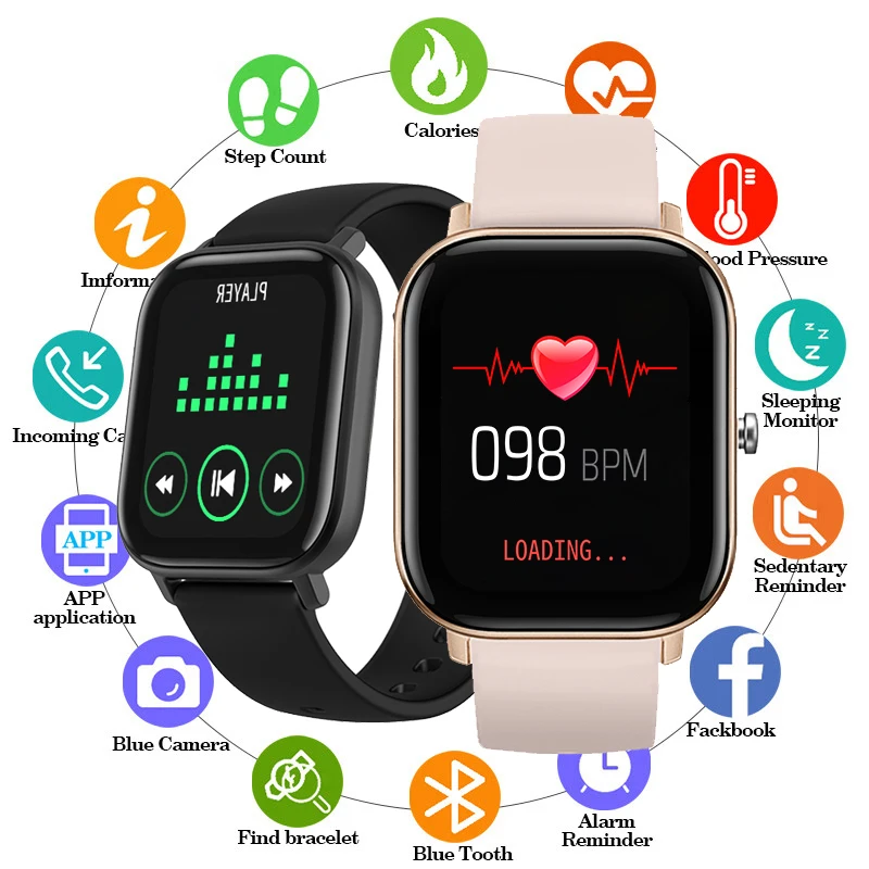 

P8 Smart Watch Fitness Bracelet 1.4inch Full Touch Heart Rate Blood Pressure Monitor Sport Smartwatch Waterproof Smartwatch
