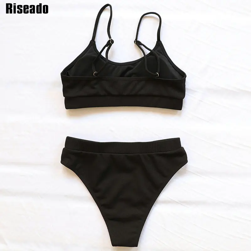 Riseado пуш ап бикини с высокой талией купальник женский 2021 ребристый сексуальный