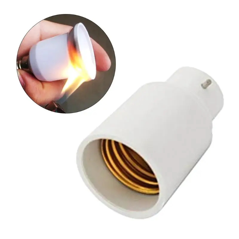 

B22 To E27 Lamp Adaptor Connector Light Base Screw Light Bulb Socket Flame Retardant Bakelite Durable Safe Non Electric