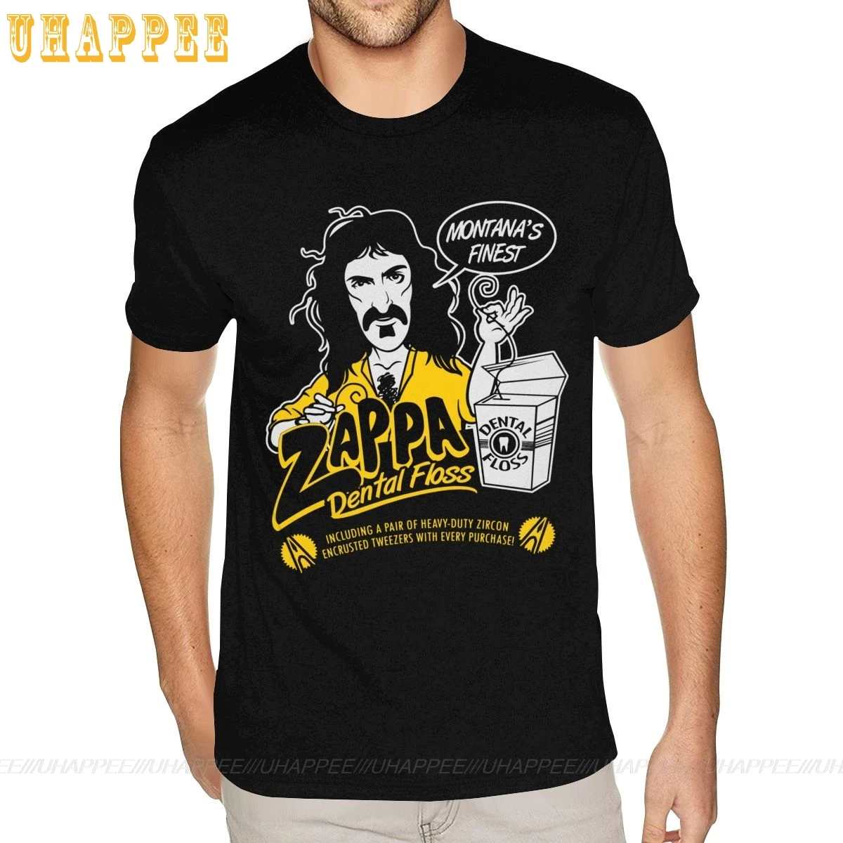 Мужская черная футболка с принтом Frank Zappa 4XL|Мужские футболки| |