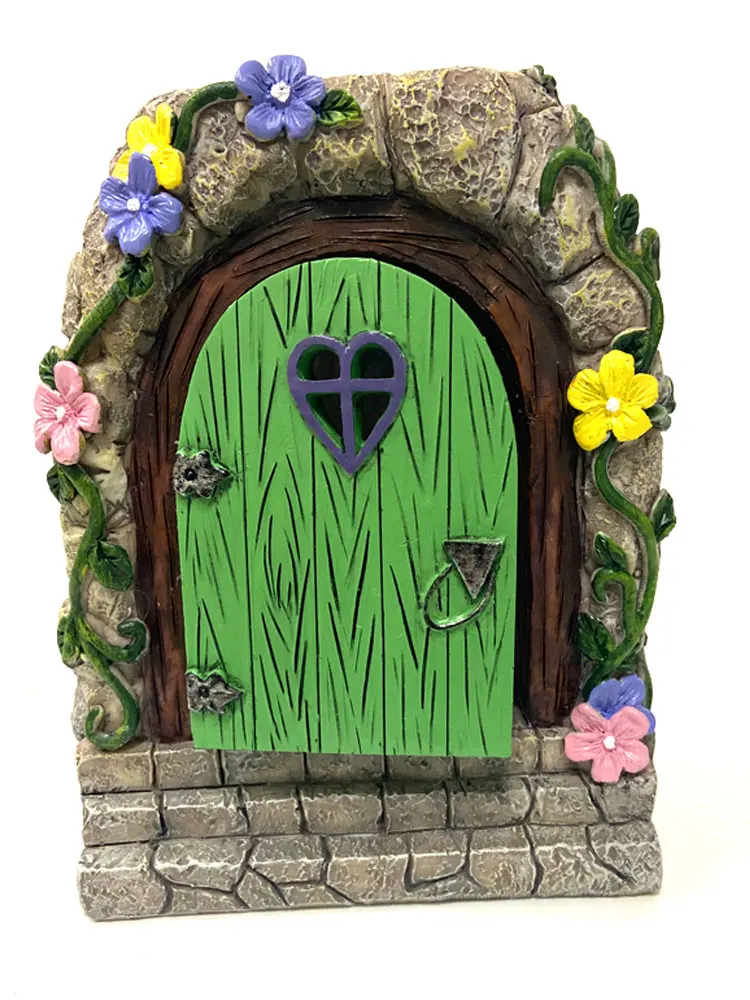 

Garden Decoration Miniature Solar Fairy Door Resin Fairy Stone Windows Art Crafts For Kids Friends Bedroom Dormitory Decor