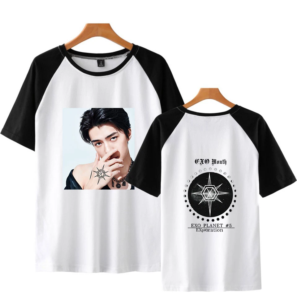 

New Kpop EXO PLANET#5 T Shirt Women Short Sleeve Tshirt Casual Summer Tops Female Harajuku K Pop EXO PLANET#5 T-shirts Plus Size