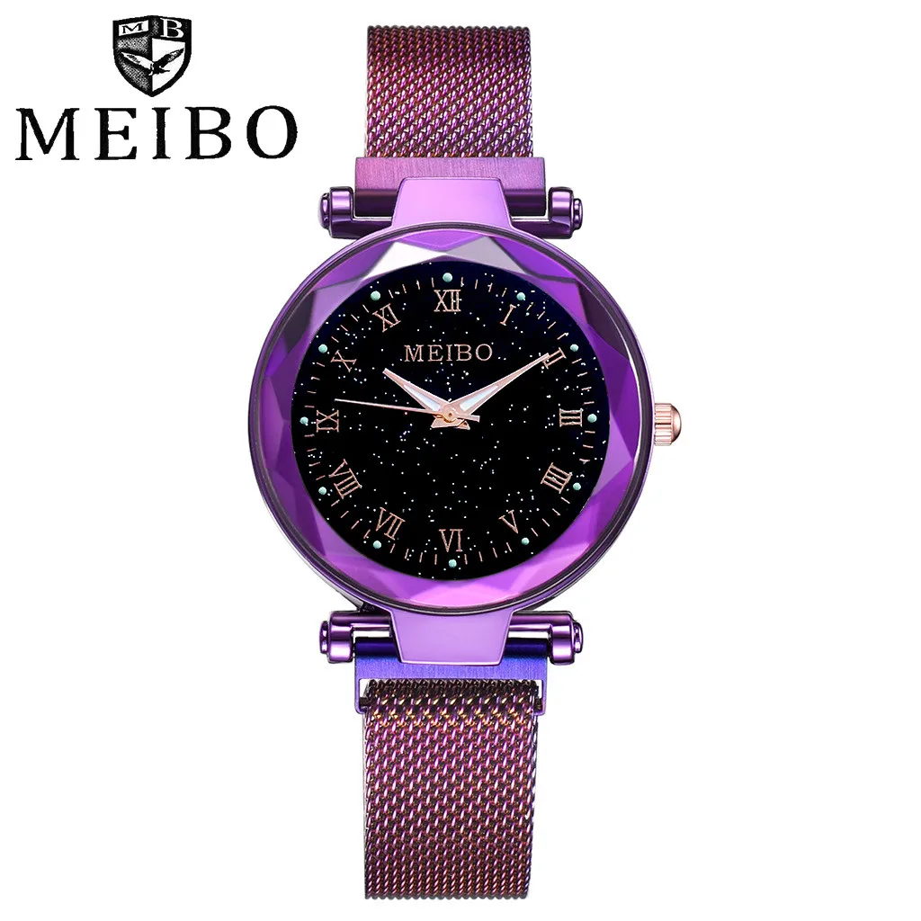 

MEIBO Fashion Women Magnetic Starry Sky Clock Luxury Ladies Watches Diamond Female Quartz Wristwatches mujer Relogio Feminino