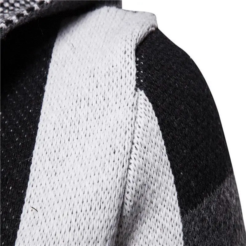 

Fashion Men Stripe Color Splicing Jackets Long Cardigan Coat Outerwear Sweaters Male Brand Knitted Sweater Coats Drop Shipping
