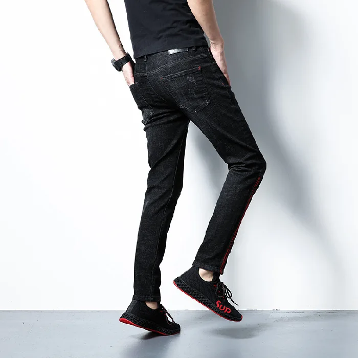 

Autumn New Men's Jeans Holes Men's Fashion Brand Casual Slim Pants Trend Korean Version of Loose Elasticity Skinny Jeans