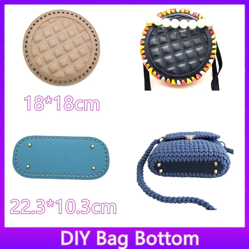 

Long Bag Bottom 2 Styles DIY Handmade Bag Accessorie With Holes For Knitting Handbag Women Shoulder Crossbody Bag Base Round