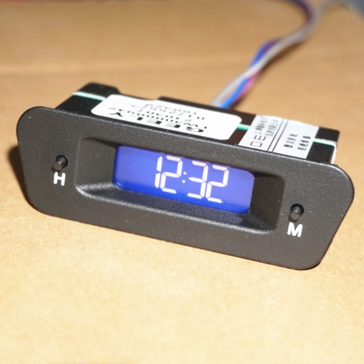 ЖК дисплей автомобильные цифровые часы с подсветкой белый текст на синем фоне 12 в