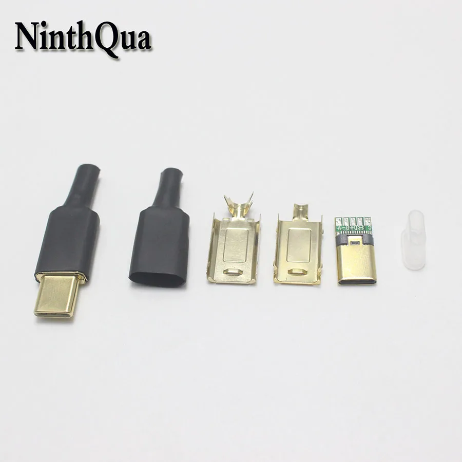1 Набор позолоченных 5Pin OTG USB Type-C сварных штепсельных вилок для самостоятельного