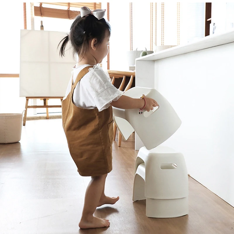 Толстый пластиковый маленький табурет для ванной противоскользящий домашняя