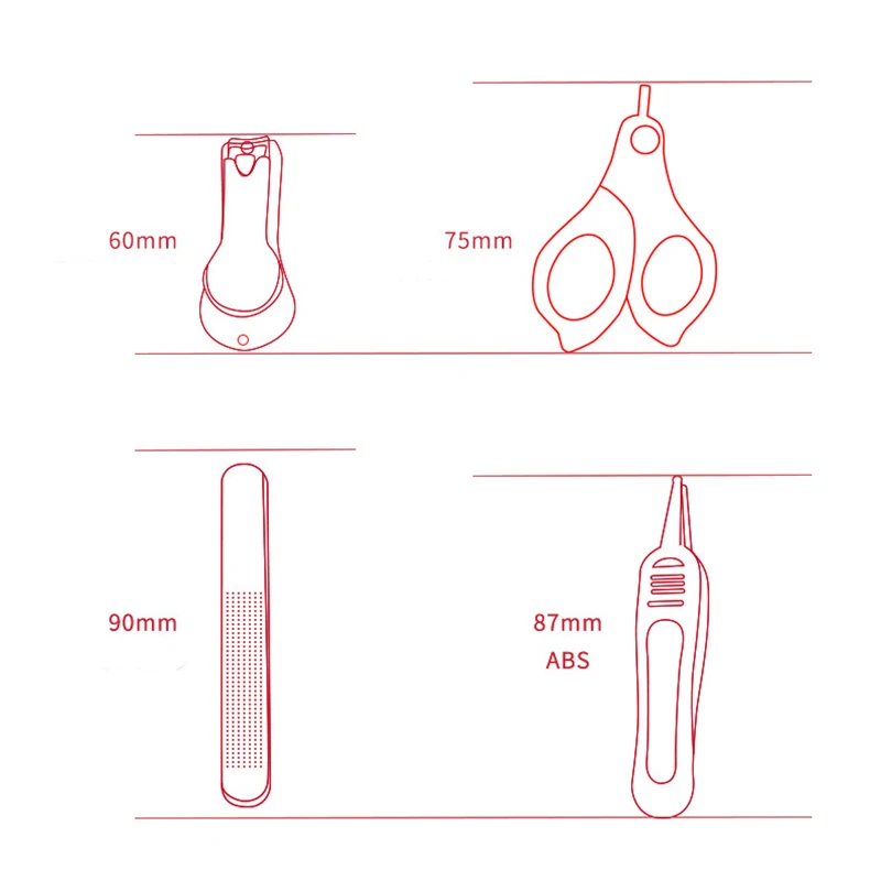 

Baby Nail Care Set Suits Kit Cartoon Animal Infant Finger Trimmer Scissors Nail Clippers Storage Box for Travel