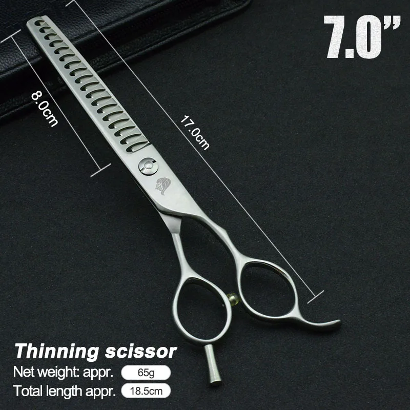 

7" Pet Dog Gromming Scissors Thinning Shears Sharp Edge Animals Cat Hair Cutting Stainless Steel Shark Teeth Barber Cutting Tool