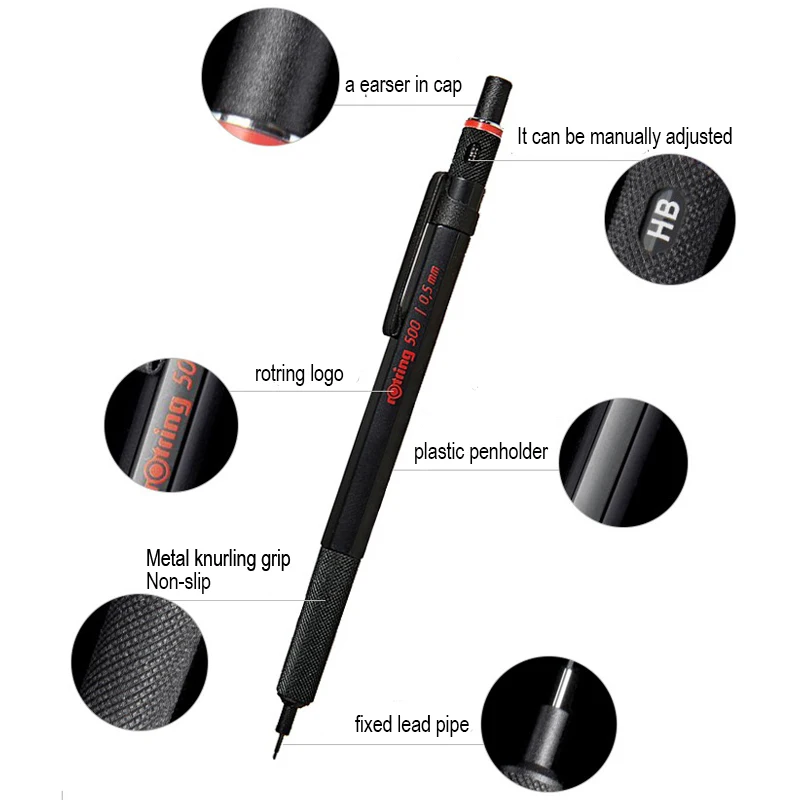 Rotring 500 0 5 мм/0 7 мм механический карандаш пластиковая ручка держатель