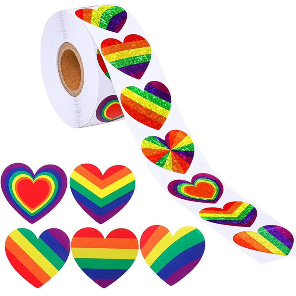 

Наклейки в виде радужного сердца для автомобиля, 2,5 см