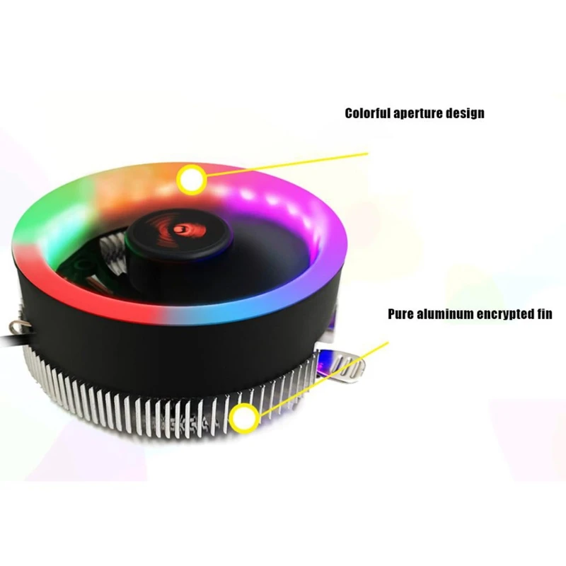 

Coolmoon RGB 3 Pin Cooling Fan Heatsink CPU Cooler Radiator Intel Socket LGA 775 1150 1151 1155 1156 AMD AM4 AM3 AM2 +