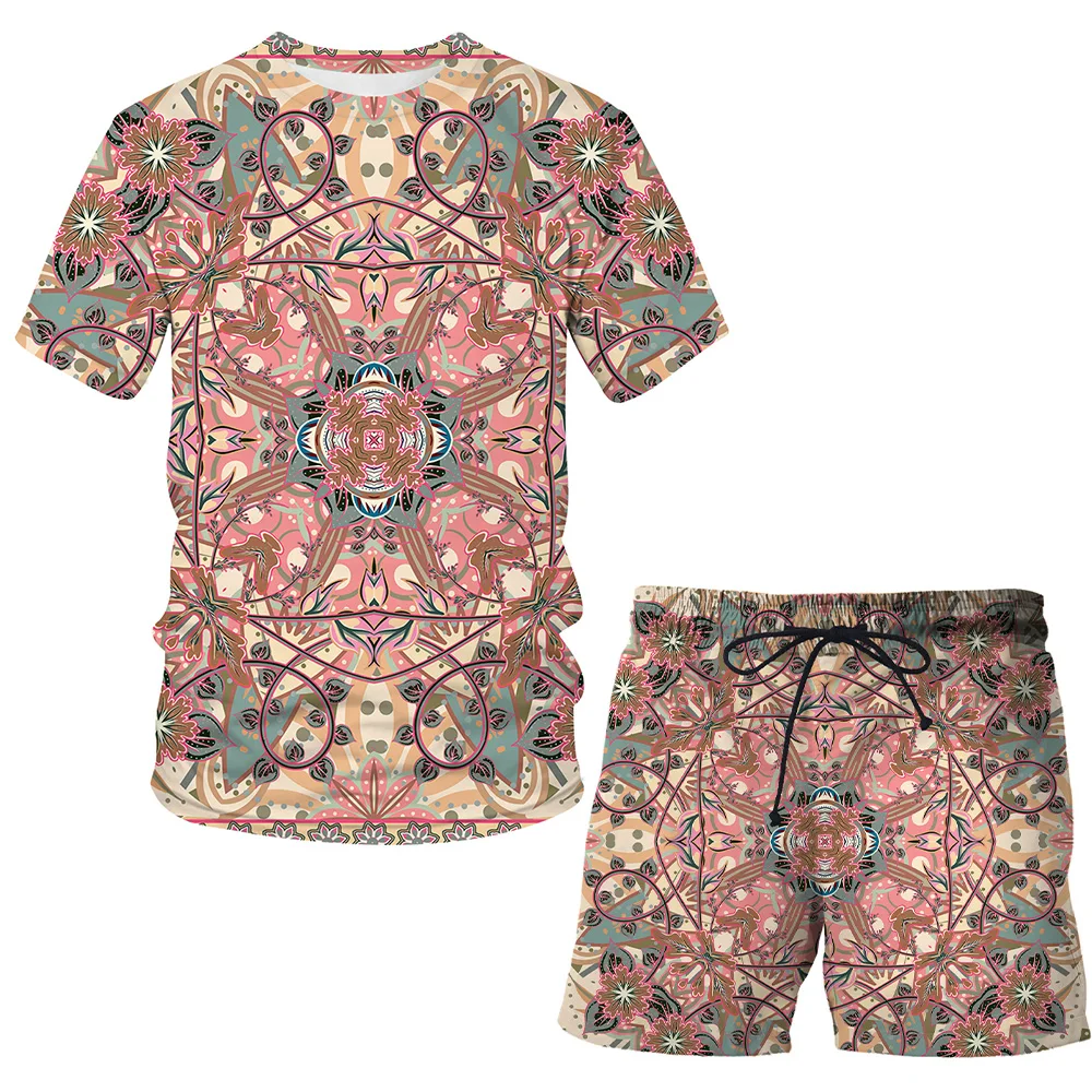 

New Luxury Suit men's short-sleeved T-shirt summer tide brand 2021 new loose trend clothes a set of handsome summer clothes tide
