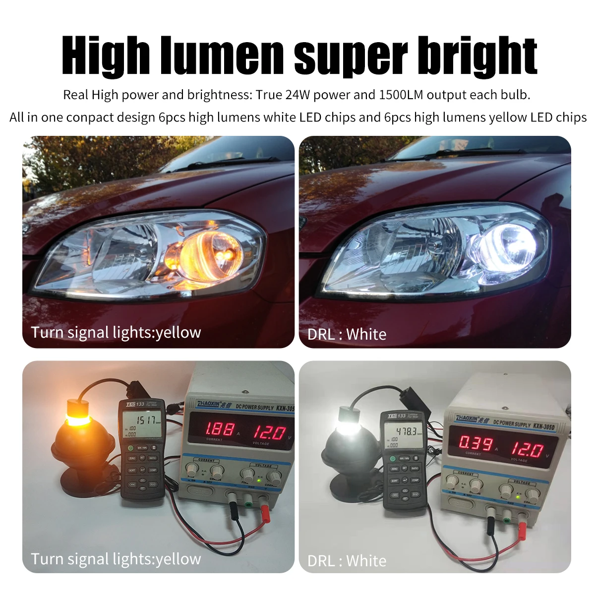 1 комплект Canbus 1156 W21W BA15S T20 7440 без ошибок светодиодный Автомобильные дневные ходовые огни поворотные фары 12 V/24 V DC двойное портативное Цвет белый Cree чип