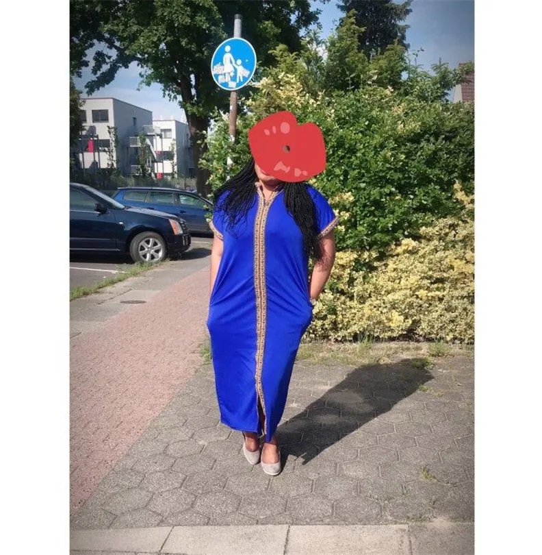 Женское длинное платье с Африканским воротником свободное в африканском стиле