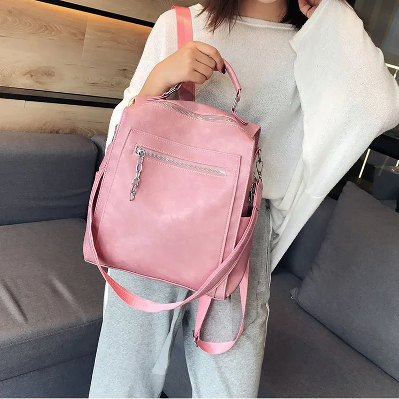 Модный женский кожаный рюкзак с защитой от кражи женские вместительные рюкзаки