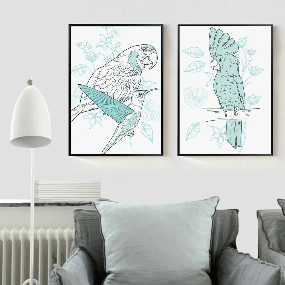 Мультяшные дикие животные Ленивец попугай кенгуру скандинавские плакаты и