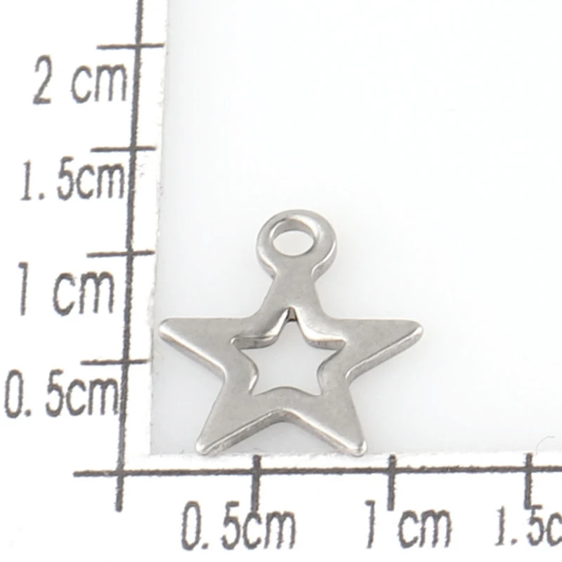 

20pcs Stainless Steel Star Pendant Necklace Bracelet Earring Decoration Geometry Pendants Suitable DIY Jewelry Making HXD