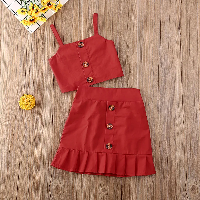 2020 Новая летняя одежда для малышей комплект из 2 предметов маленьких девочек