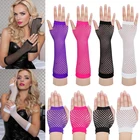 Женские перчатки с вырезами, сексуальные женские сетчатые перчатки без пальцев в стиле панк и Готика