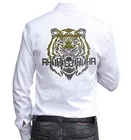 Мужская модная аниме одежда рубашка с длинным рукавом мужская повседневная Стразы мягкая уличная одежда классические рубашки