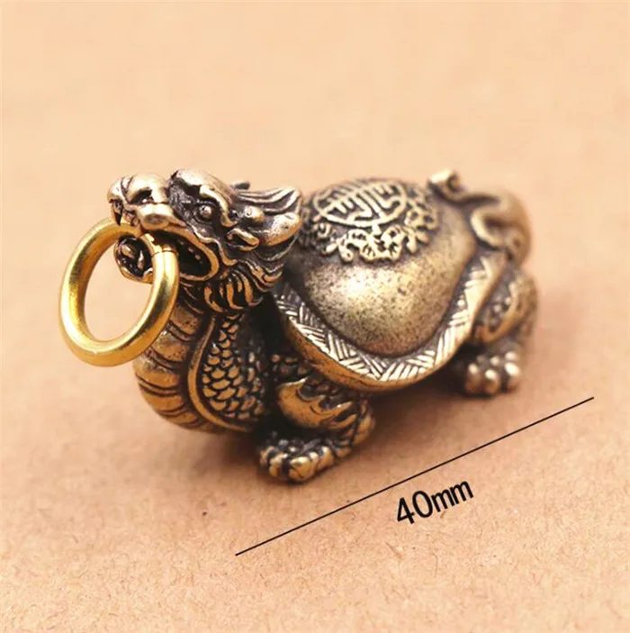 Fengshui китайская винтажная Коллекционная Подвеска из чистой латуни Бог дракон