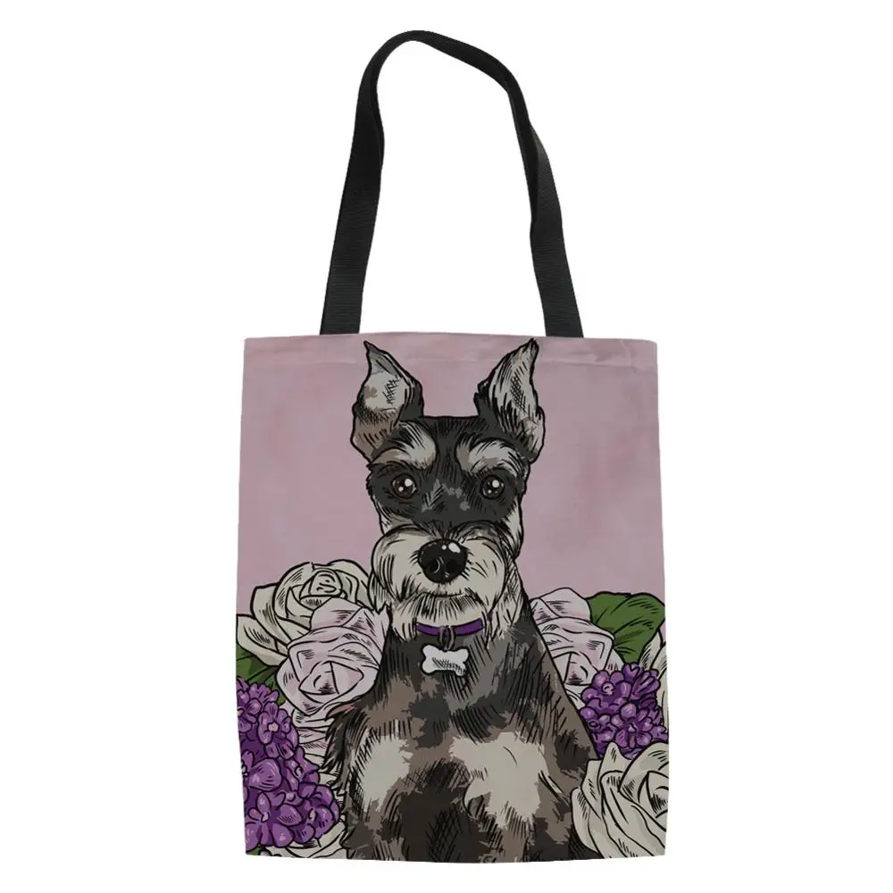 FORUDESIGNS Personalized Dog Florals Women Linen Tote Bag Golden Retriever Reusable Shopping Girls Shoulder for Shopper | Багаж и сумки