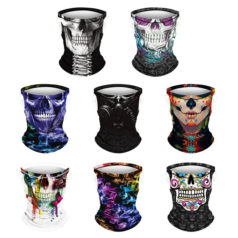 

Riding Hood Digital Printed Outdoor Sunscreen Cool Ice Silk Breathable Mask Cool Hanging Ear Scarf Quick-Drying