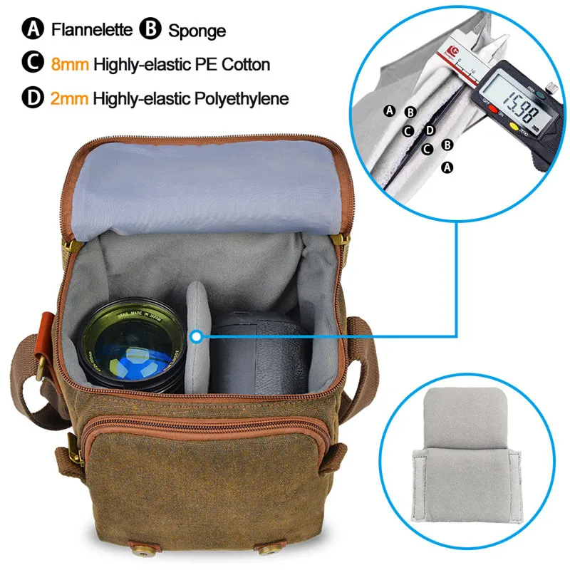 caden digital camera bag 2 ways to carry canvas digital shoulder bag outdoor camera casual photography bags free global shipping