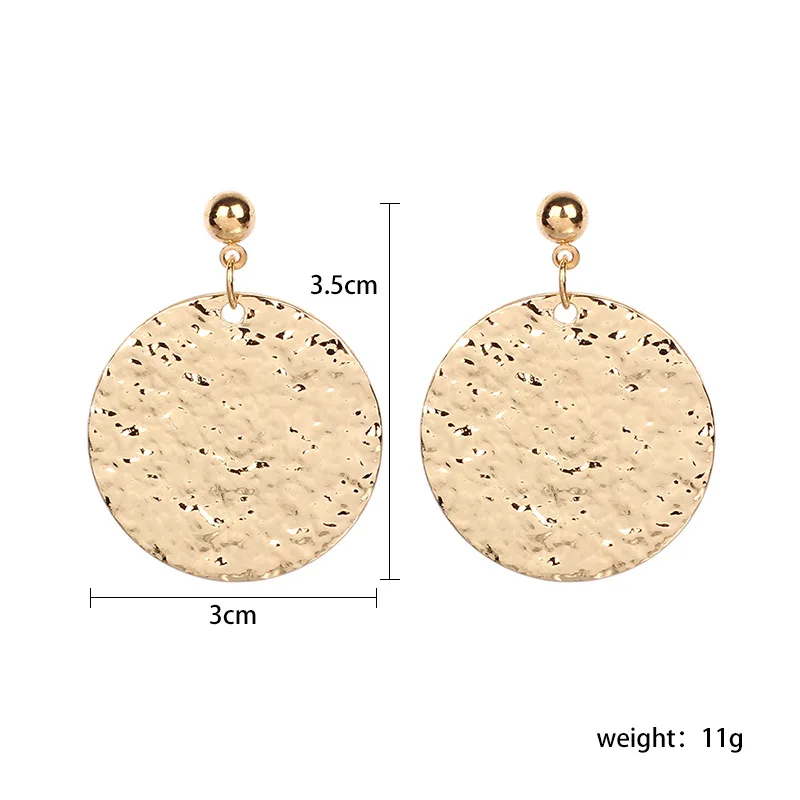 Популярные медные серьги с вогнутой выпуклой круглой пластиной модные подвески