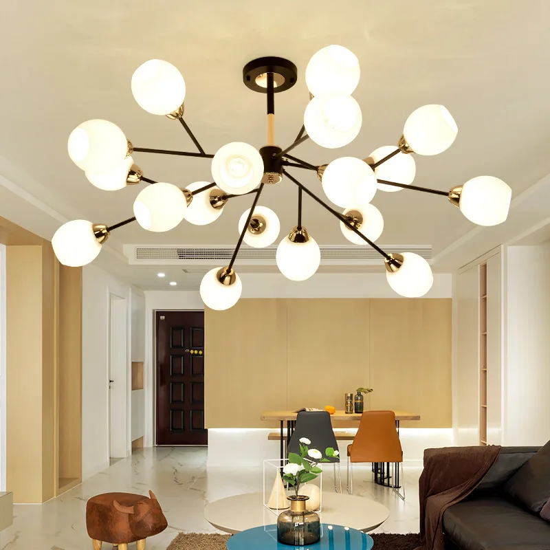 

Nordic LED Chandelier Lighting AC90V - 260V Iron Branch Art Hanging Lamp For Living Room Restaurant Kitchen Deco chandeliers