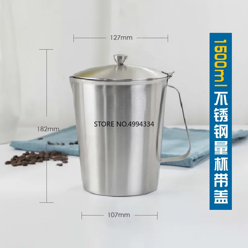 Лабораторный стакан из нержавеющей стали с крышкой 1 шт. 500 мл 700 1000 1500 2000 мерные