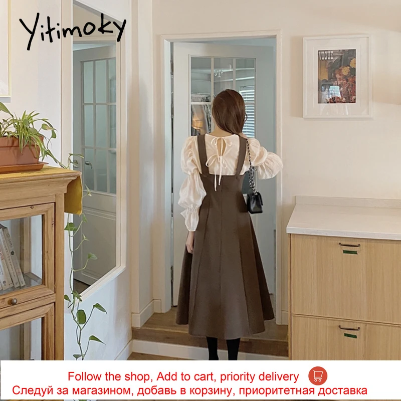 

Yitimoky Chiffon Blouse Women Vintage Ruffles Plus Size Long Flare Sleeve O-Neck Loose Spring 2021 New Fashion Clothing