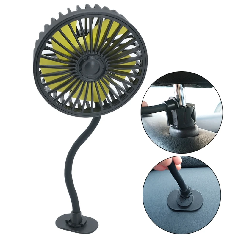 

2in1 Universal Car Back Seat Headrest 3 Speed 5V USB Fan With Switch Air Cooling Fan for Car Truck SUV Boat Auto Home and J6PE