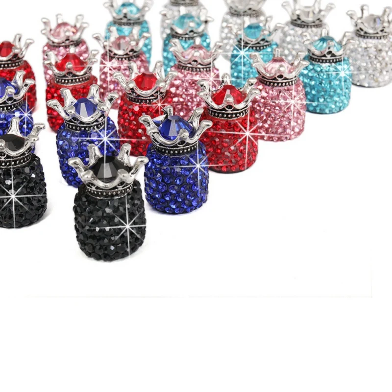 4 шт. автомобильные аксессуары корона хрустальный стержень клапана колпачок