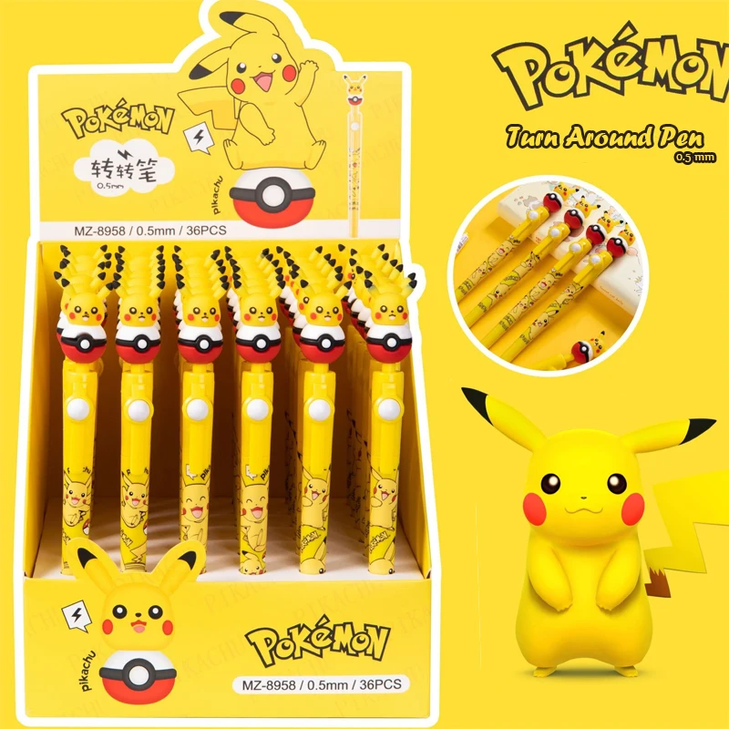 

Pokémon Pikachu Circle Gel Pen 0.5mm Black Signature Water-based Pen Student Pen Children's Day Gift School Supplies Prize