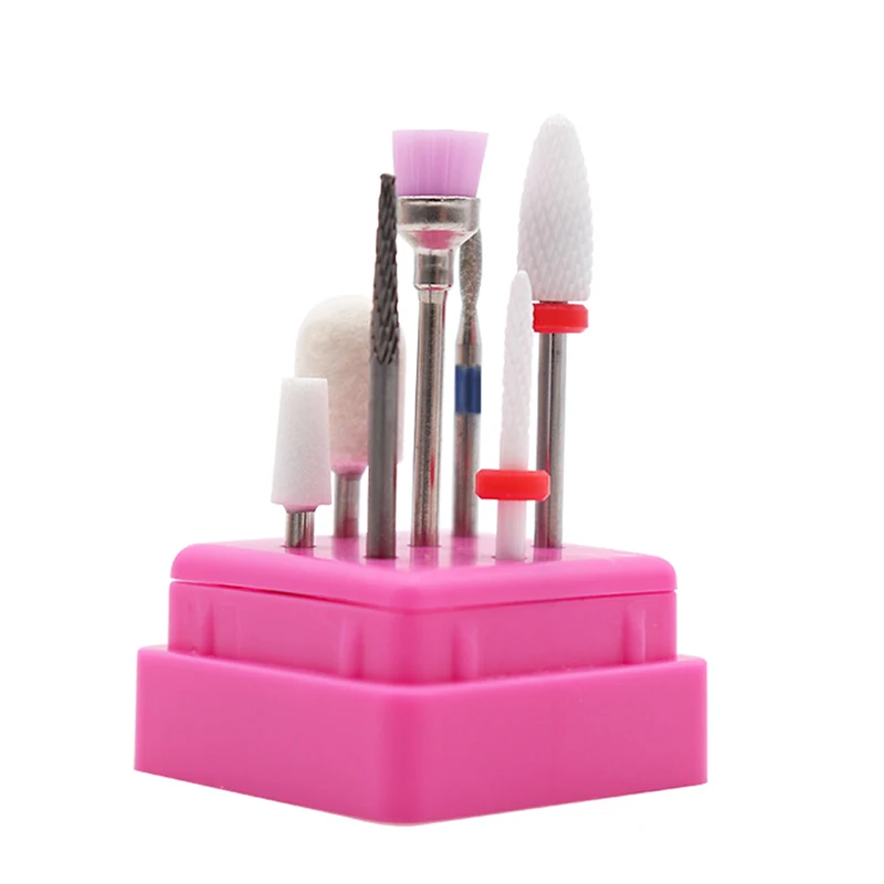 

7pcs Ceramic Nail Drill Bits Rotary Burr Bit for Manicure Pedicure Electric Drill