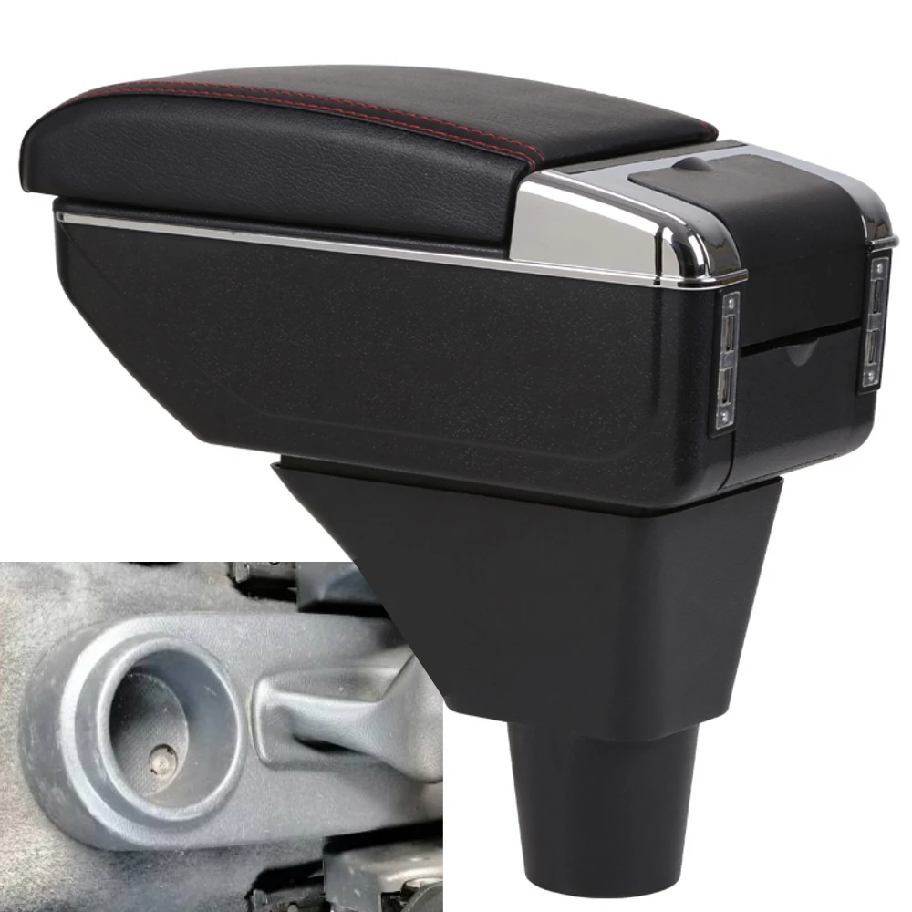 

For Chevrolet Aveo five T200 / T250 Rotatable Top Leather Center Console Storage Box Armrest