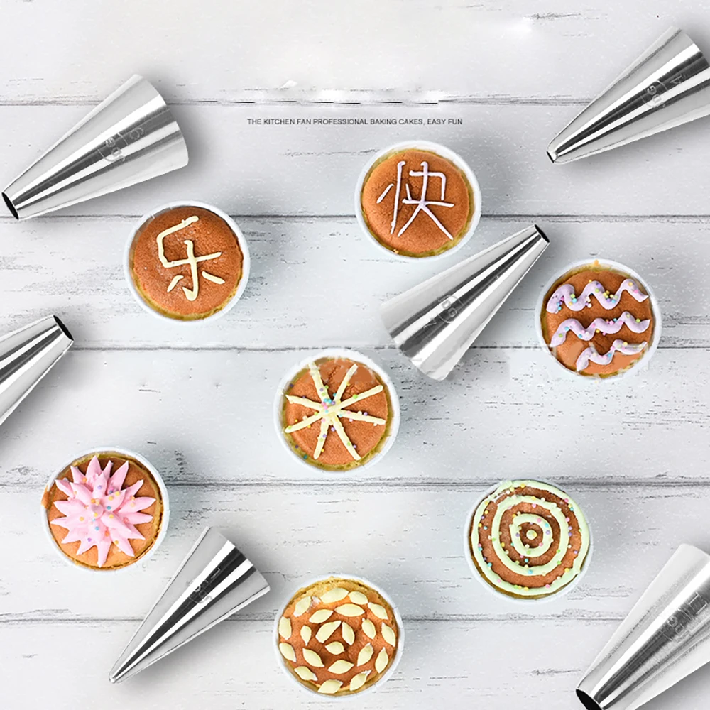 Round Cake Cream Decoration Tip Stainless Steel Piping Icing Nozzle Pastry Baking Tools Accessories | Дом и сад