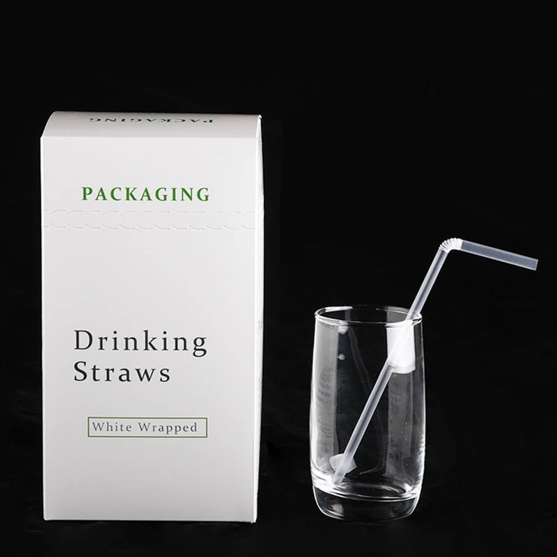 

Disposable Transparent Beverage Straw Plastic Household Independent Packaging Beverage Straw