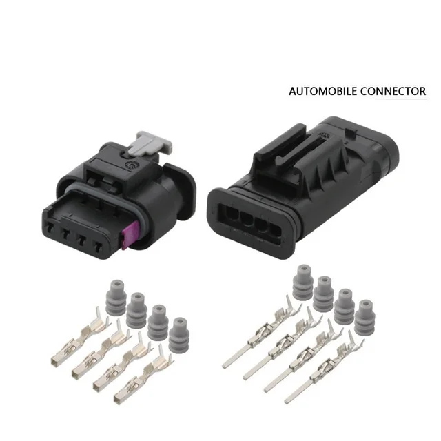 

5/100 Sets 4Pin TE/AMP Car 4 way 1.2mm 1-1456426-1 1-1456426-5 1488991-1 1488991-5 waterproof connector with terminals and seals